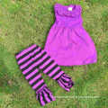 FALL OUTFITS girls 2 pieces sets girls stripe Capri pant sets girls Dress Capri clothing set kids purple top sets